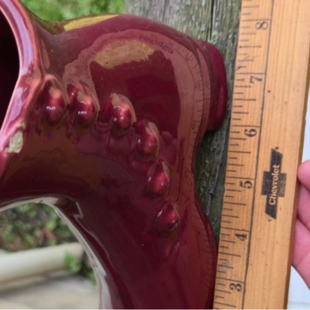 Red Victorian Shoe Planter Retro Pottery Decor - Picture 10 of 10